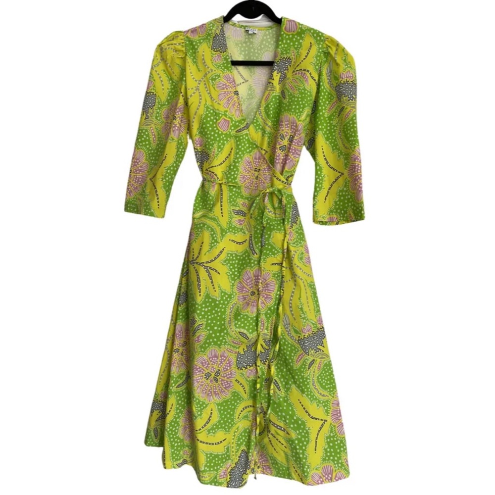 RHODE Resort Emilia Wrap Midi Dress Easter Dress Sz XS